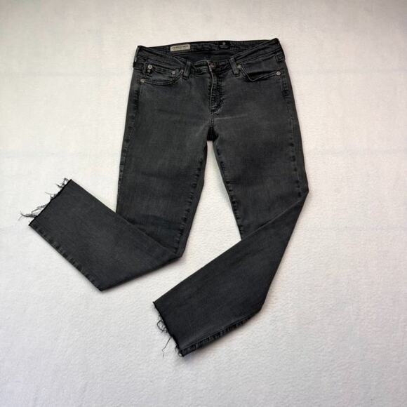 AG Adriano Goldschmied Jeans Women's Size 28 R Black The Stevie Slim Straight - Picture 5 of 11